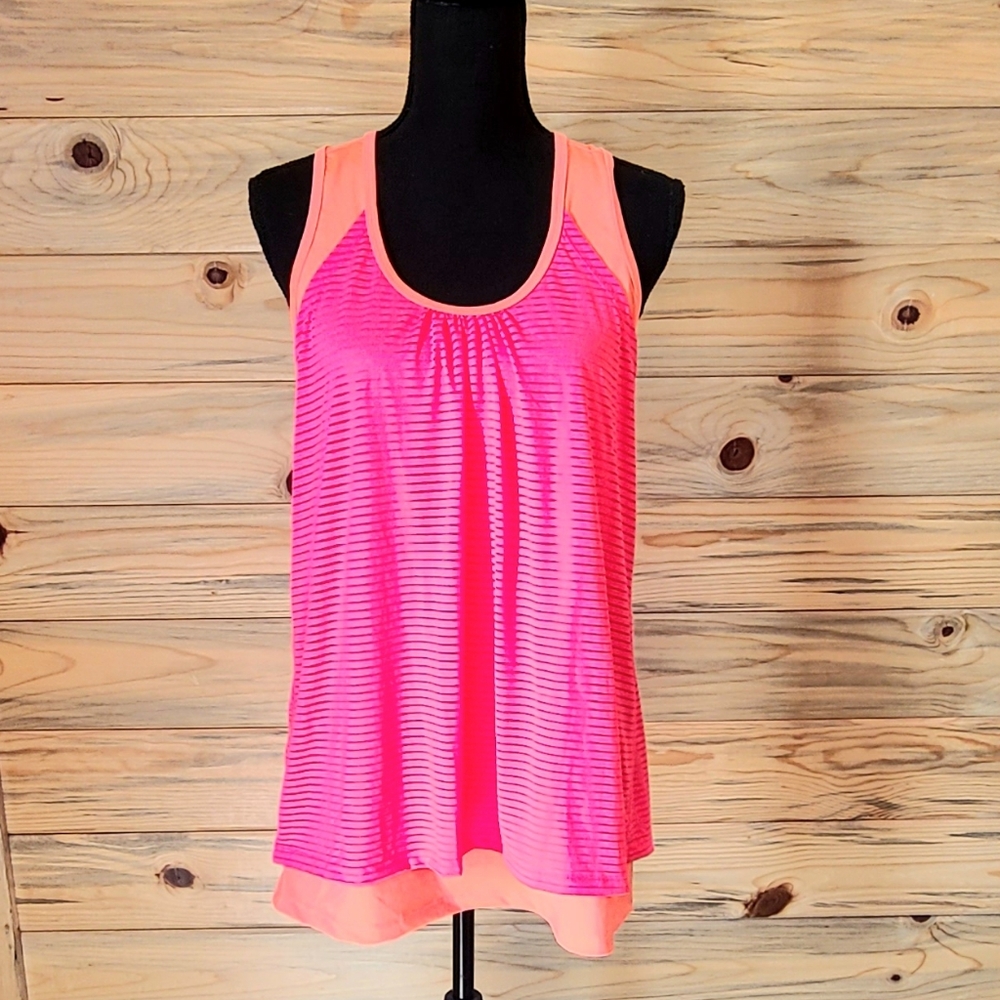 Marika Tek Ladies Orange & Pink Athletic Tank Top XXL
